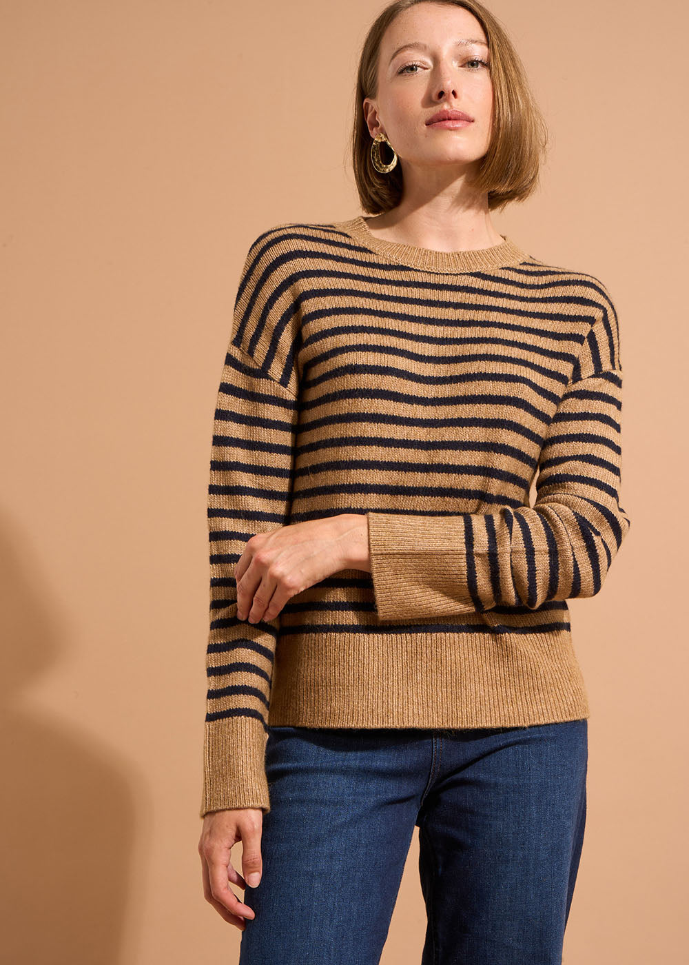 Pull marinière col montant à manches longues - Sud Express - 5 - Sud Express