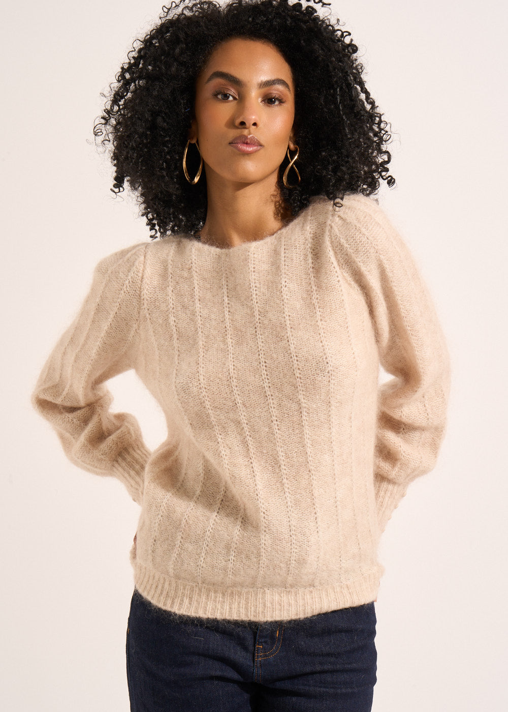 MALIOU Pull droit avec des boutons aux poignets - 1 - Sud Express - Sud Express