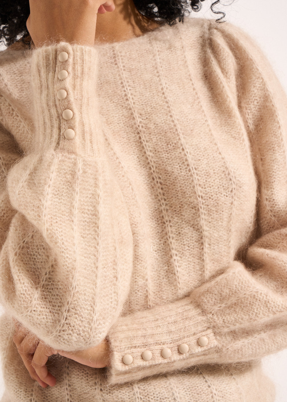 MALIOU Pull droit avec des boutons aux poignets - 2 - Sud Express - Sud Express