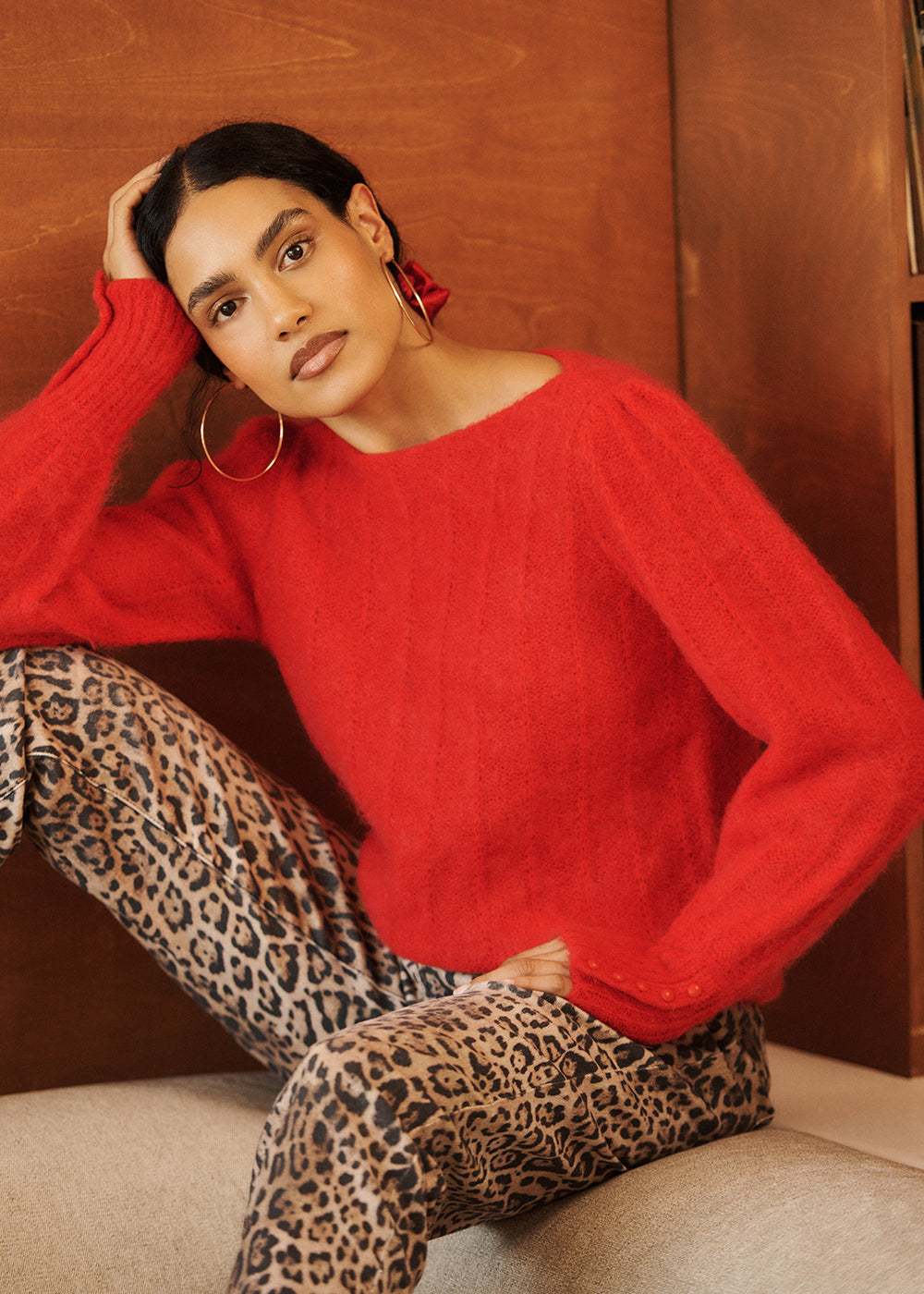 MALIOU Pull droit avec des boutons aux poignets - 1 - Sud Express - Sud Express