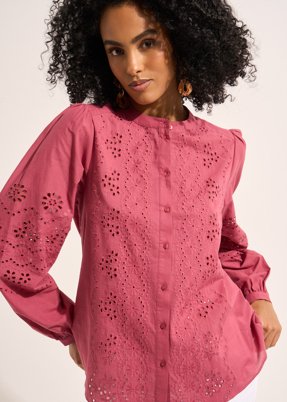 Chemisier en voile de coton et broderie anglaise - Sud Express - 5 - Sud Express