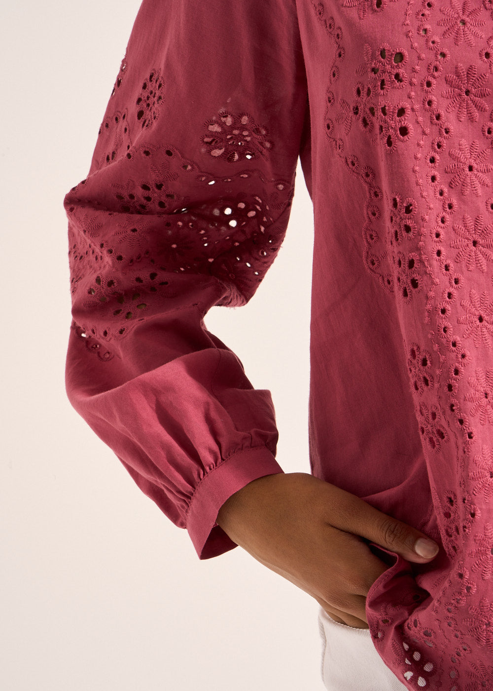 Chemisier en voile de coton et broderie anglaise - Sud Express - 6 - Sud Express