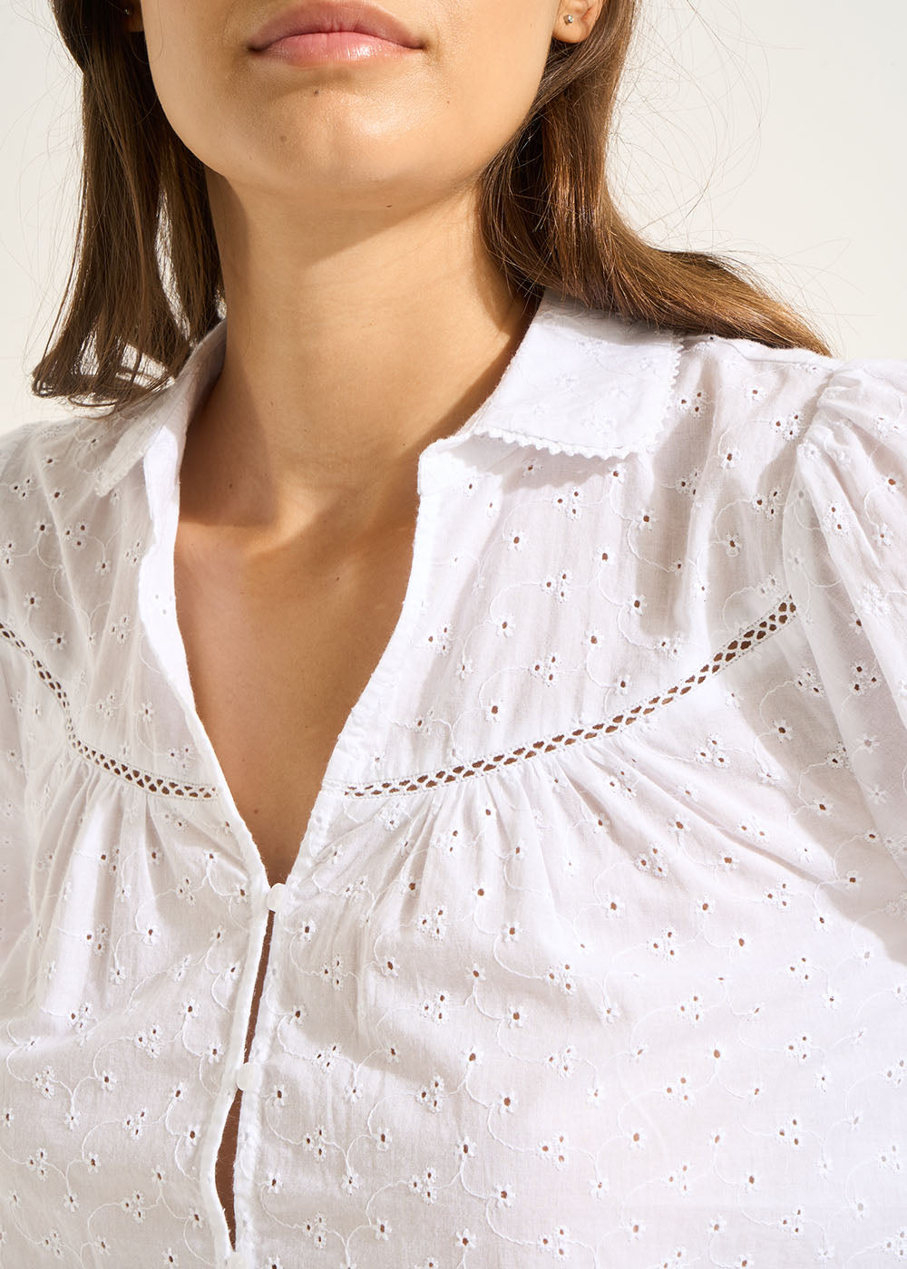 CASSUSY Chemisier en coton avec petites broderies anglaises - 2 - Sud Express - Sud Express