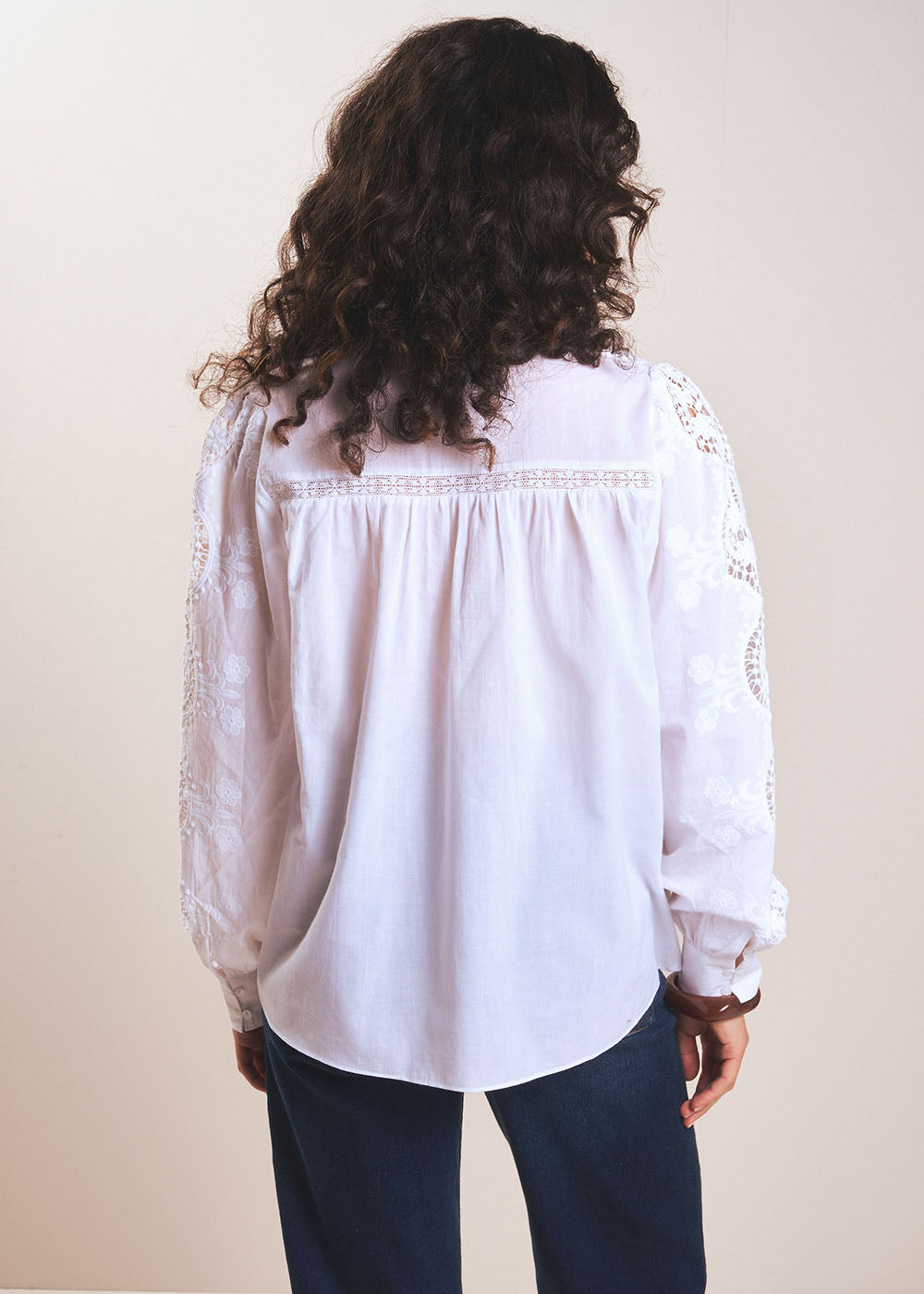 TAZURA Blouse en voile de coton brodés - 3 - Sud Express - Sud Express