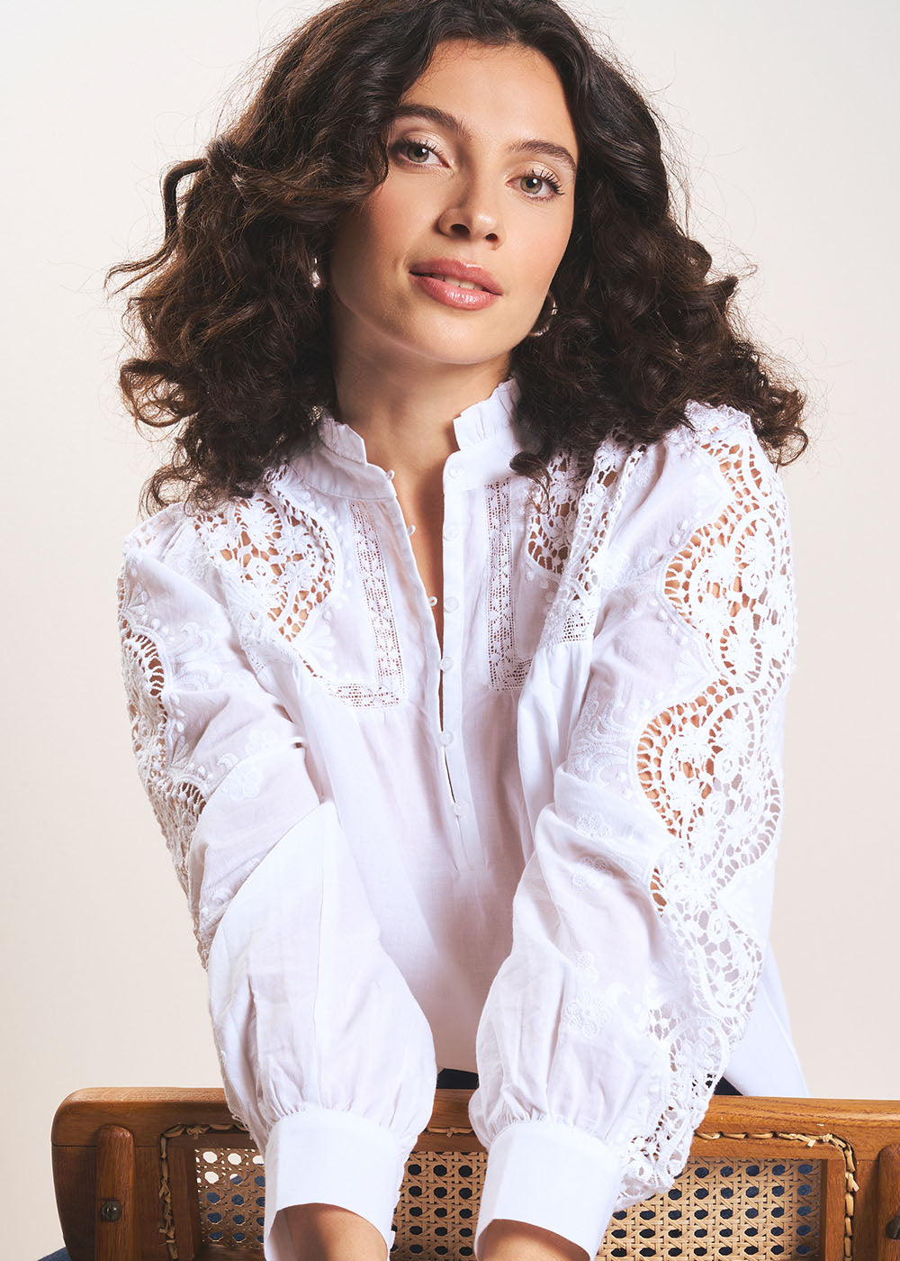 TAZURA Blouse en voile de coton brodés - 4 - Sud Express - Sud Express