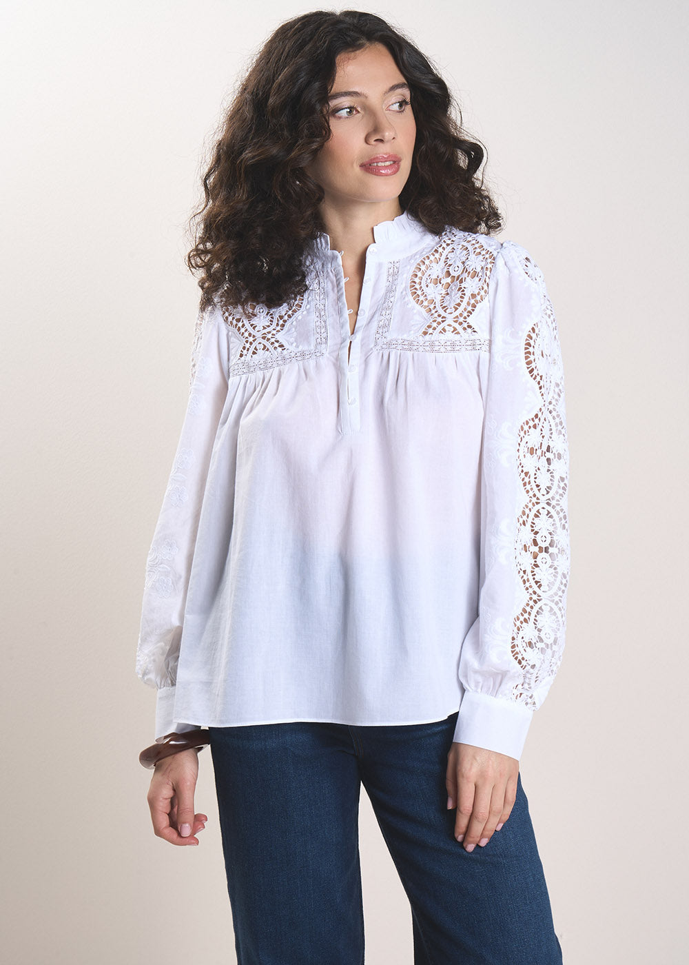 TAZURA Blouse en voile de coton brodés - 4 - Sud Express - Sud Express