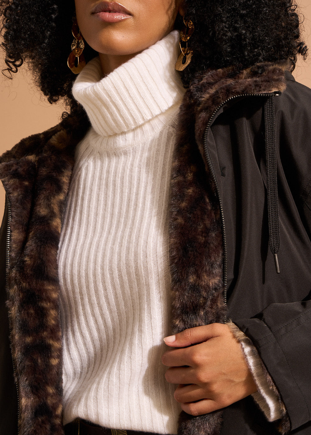 VEALY Parka réversible avec intérieur fausse fourrure léopard - 2 - Sud Express - Sud Express