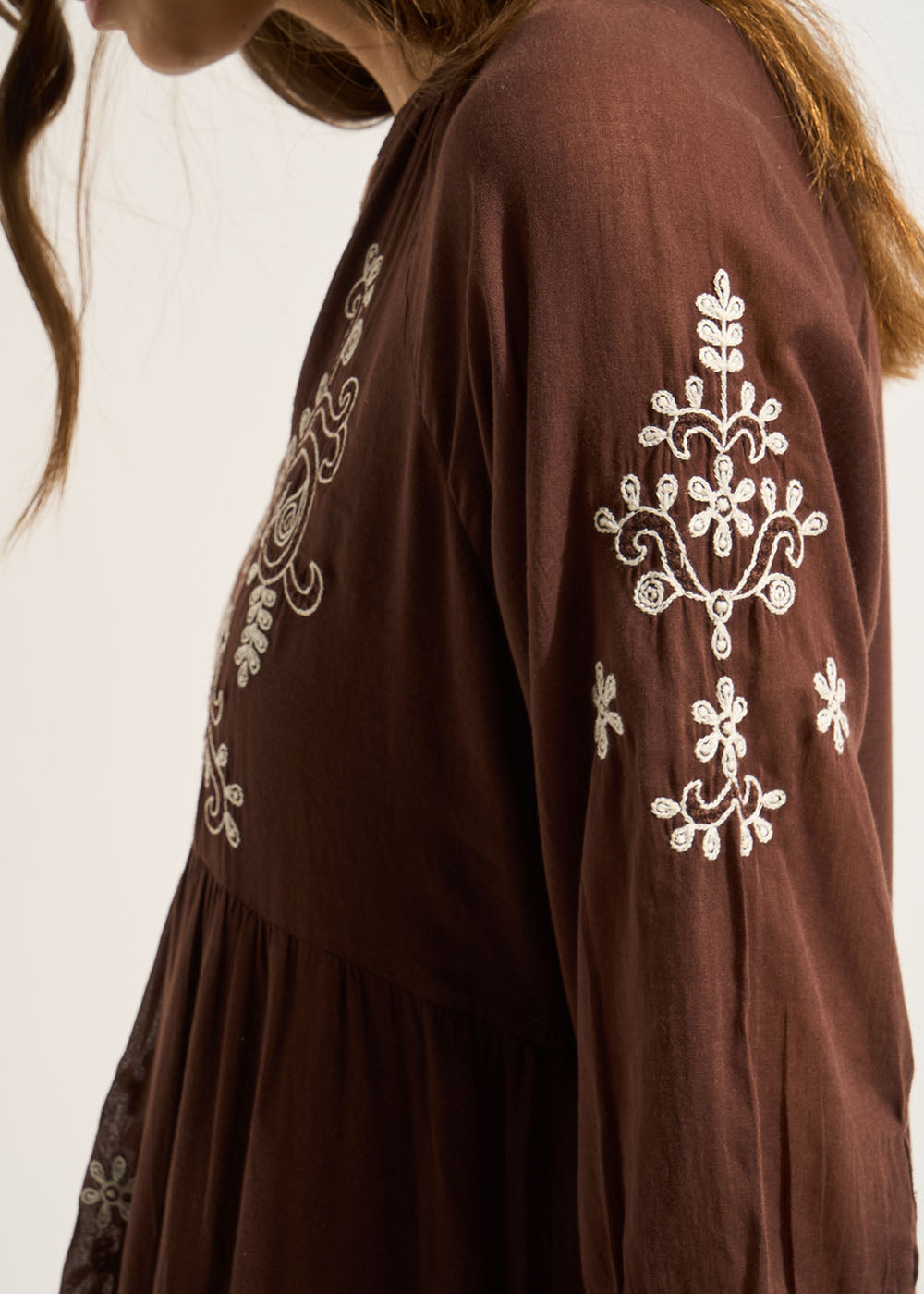 Robe longue oversize brodée - Sud Express - 5 - Sud Express