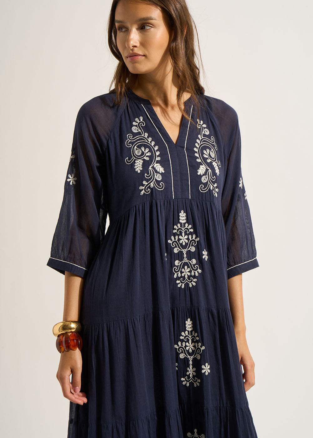 Robe longue oversize brodée - Sud Express - 2 - Sud Express