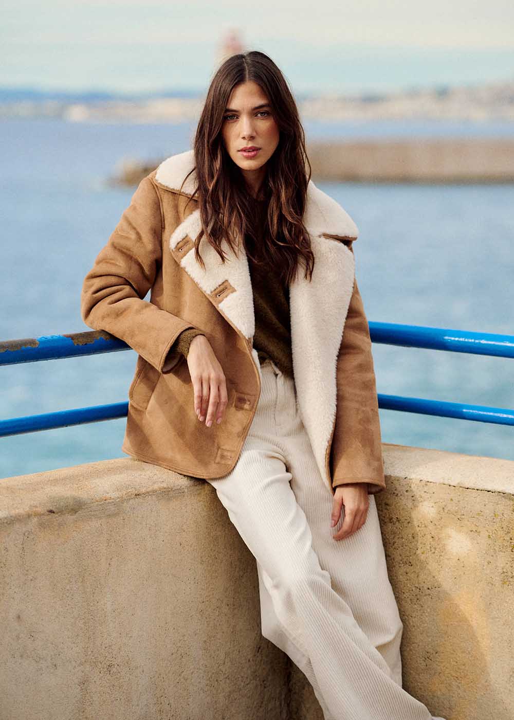 MALIKA Manteau fausse peau lainée effet suédine - 1 - Sud Express - Sud Express