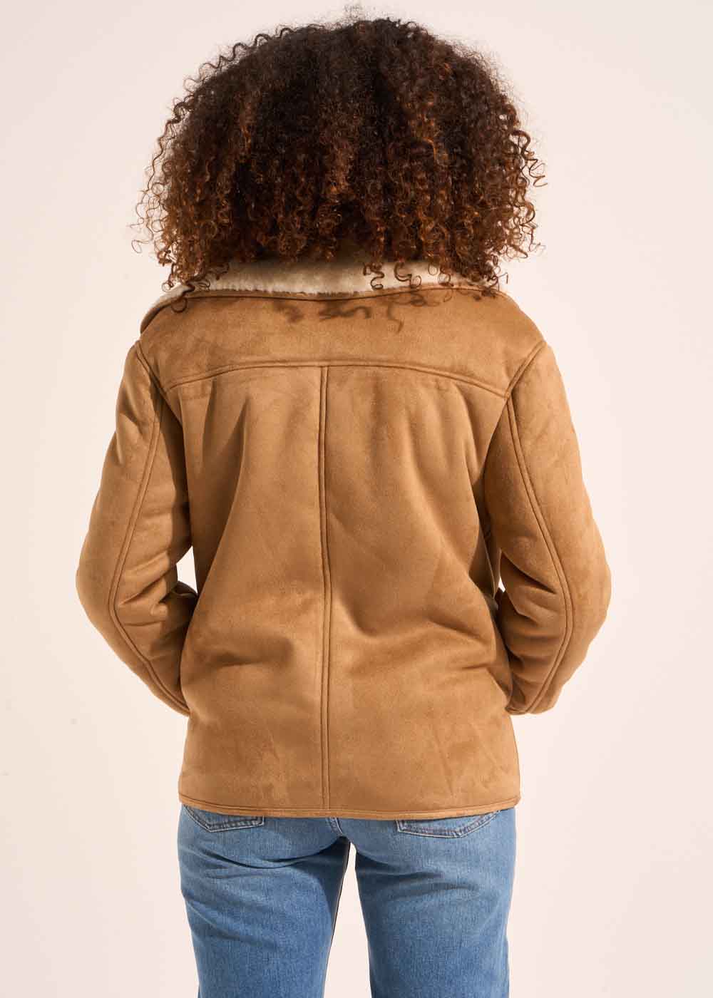 MALIKA Manteau fausse peau lainée effet suédine - 3 - Sud Express - Sud Express