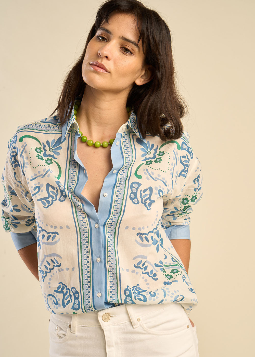 Chemise ample à imprimé placé - Sud Express - 4 - Sud Express