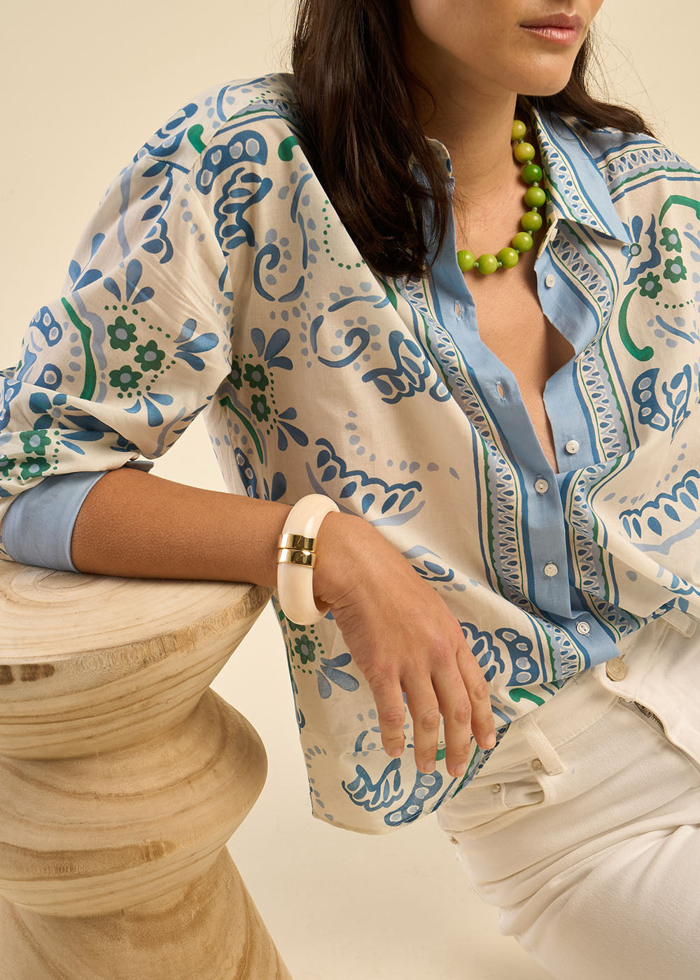 Chemise ample à imprimé placé - Sud Express - 7 - Sud Express