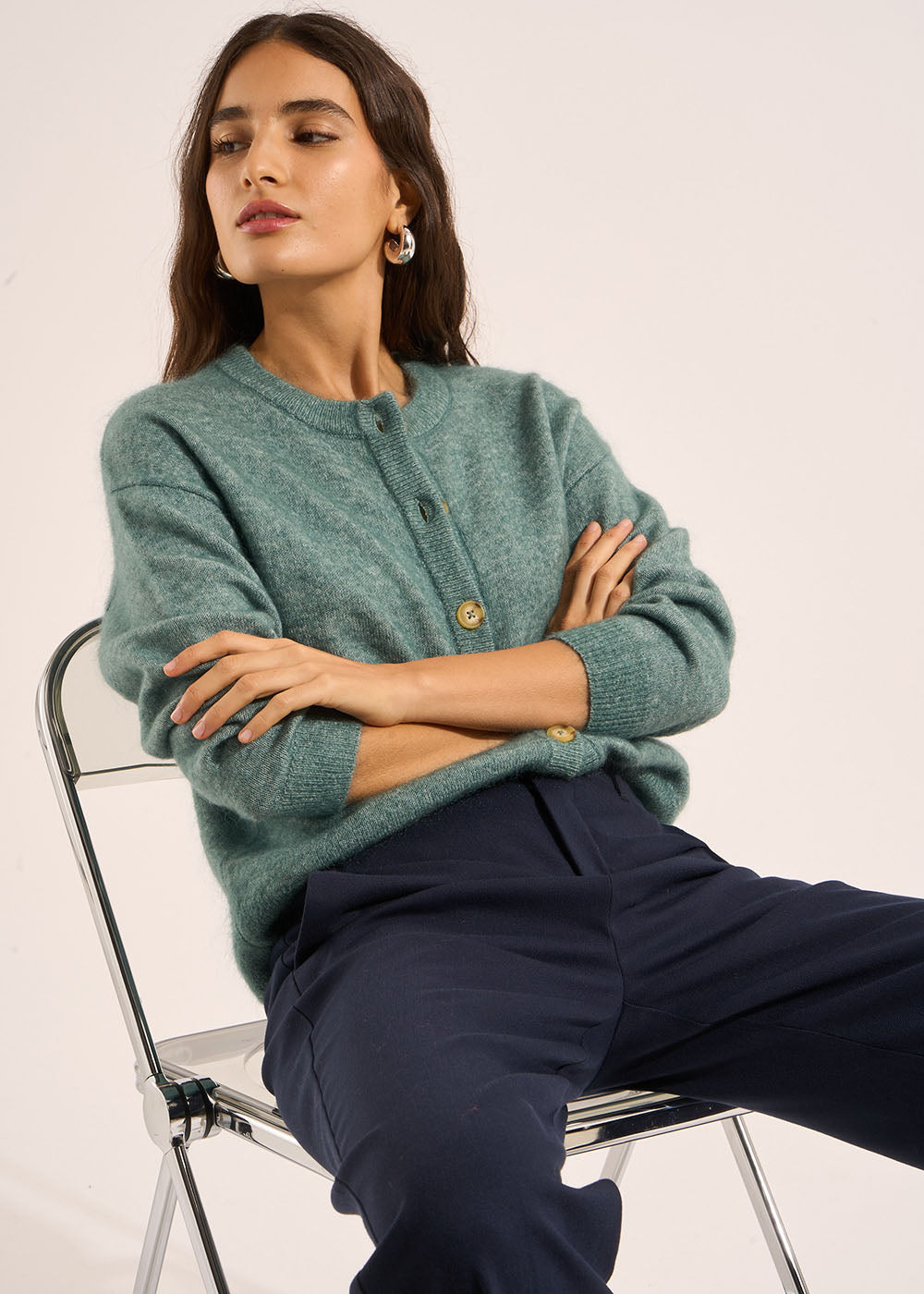 GARICAN Gilet cardigan ample à col rond - 4 - Sud Express - Sud Express