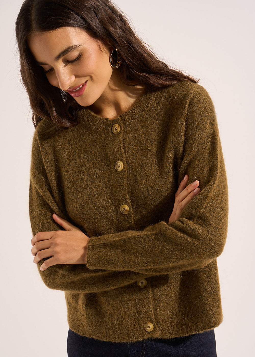 GARICAN Gilet cardigan ample à col rond - 1 - Sud Express - Sud Express