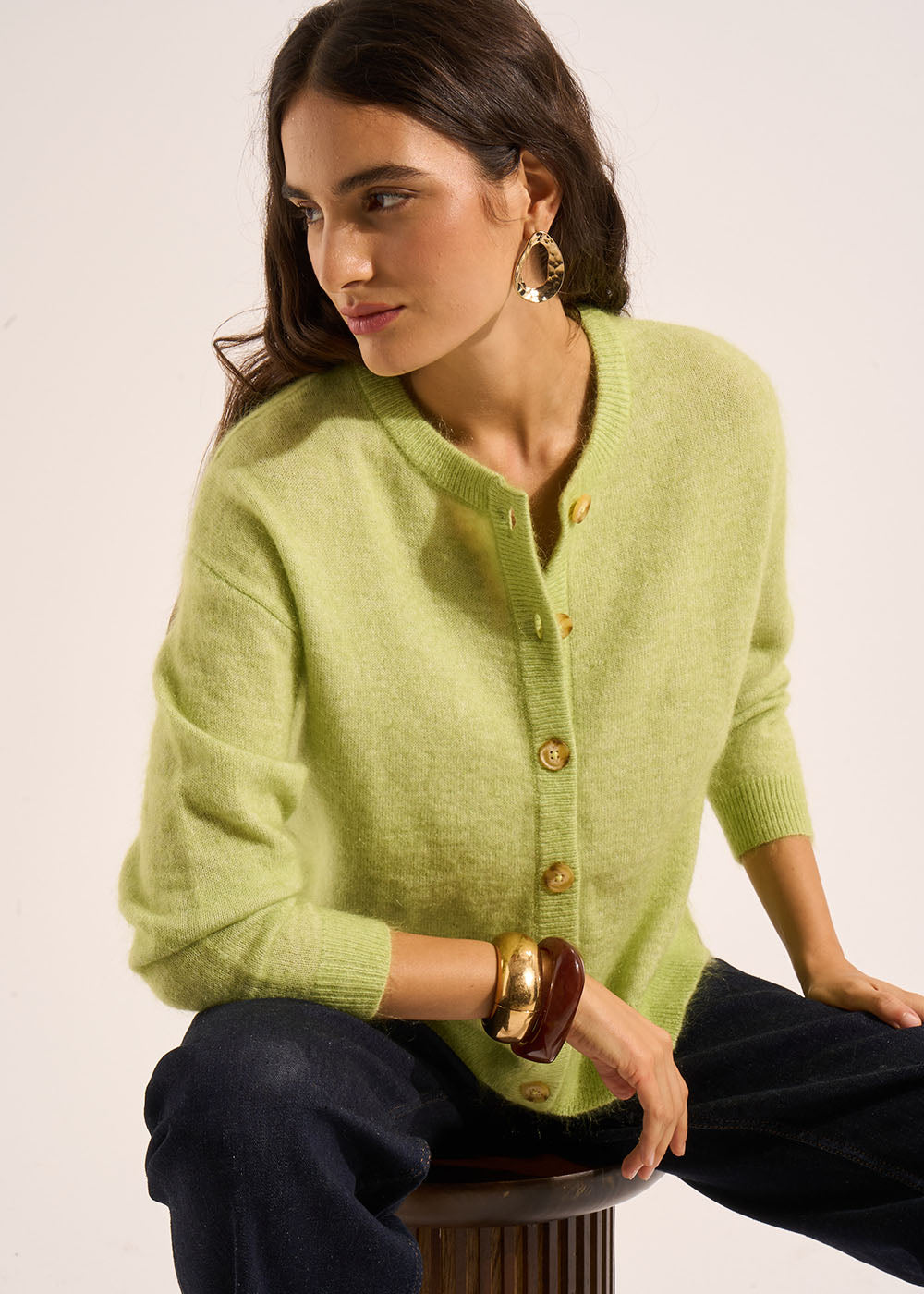 GARICAN Gilet cardigan ample à col rond - 1 - Sud Express - Sud Express