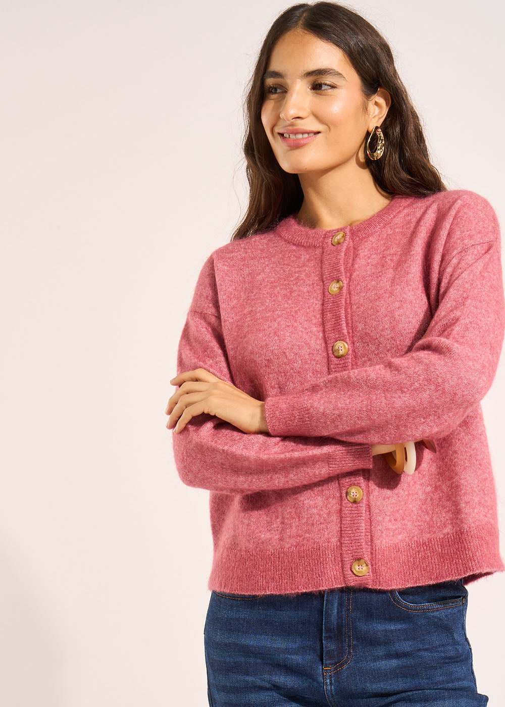 GARICAN Gilet cardigan ample à col rond - 1 - Sud Express - Sud Express