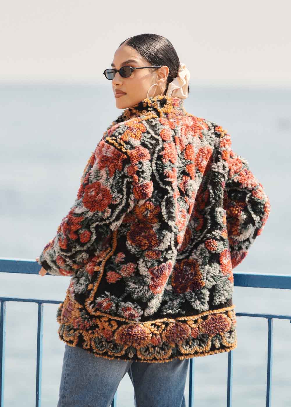 VAMALA Manteau fausse fourrure imprimée à motifs avec col cygne - 3 - Sud Express - Sud Express