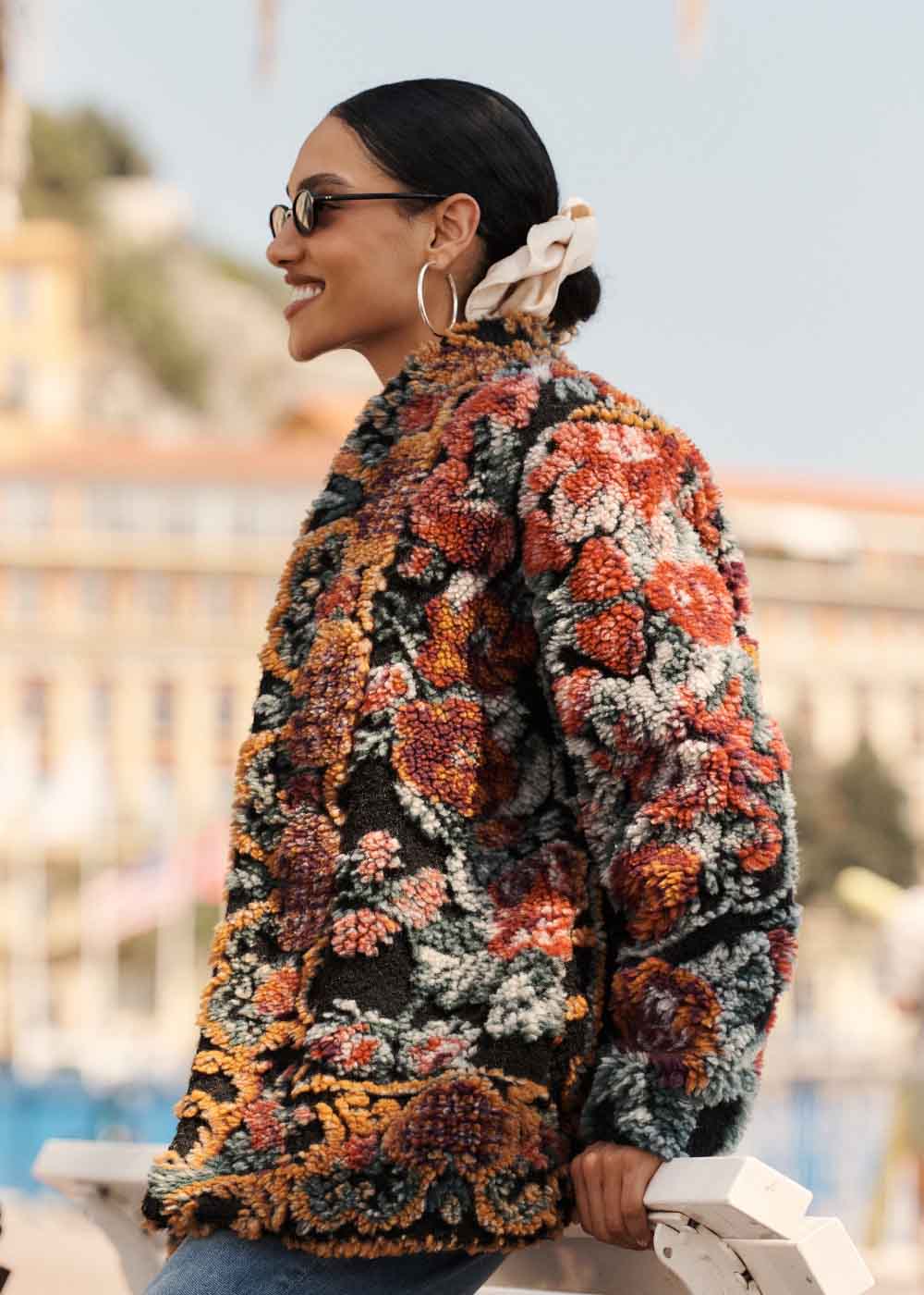 VAMALA Manteau fausse fourrure imprimée à motifs avec col cygne - 4 - Sud Express - Sud Express