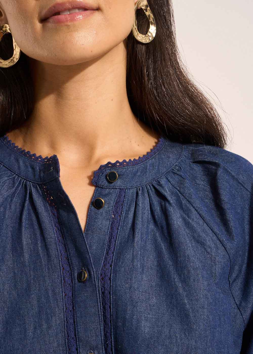 CAMINOU Chemise en coton denim brodé - 2 - Sud Express - Sud Express