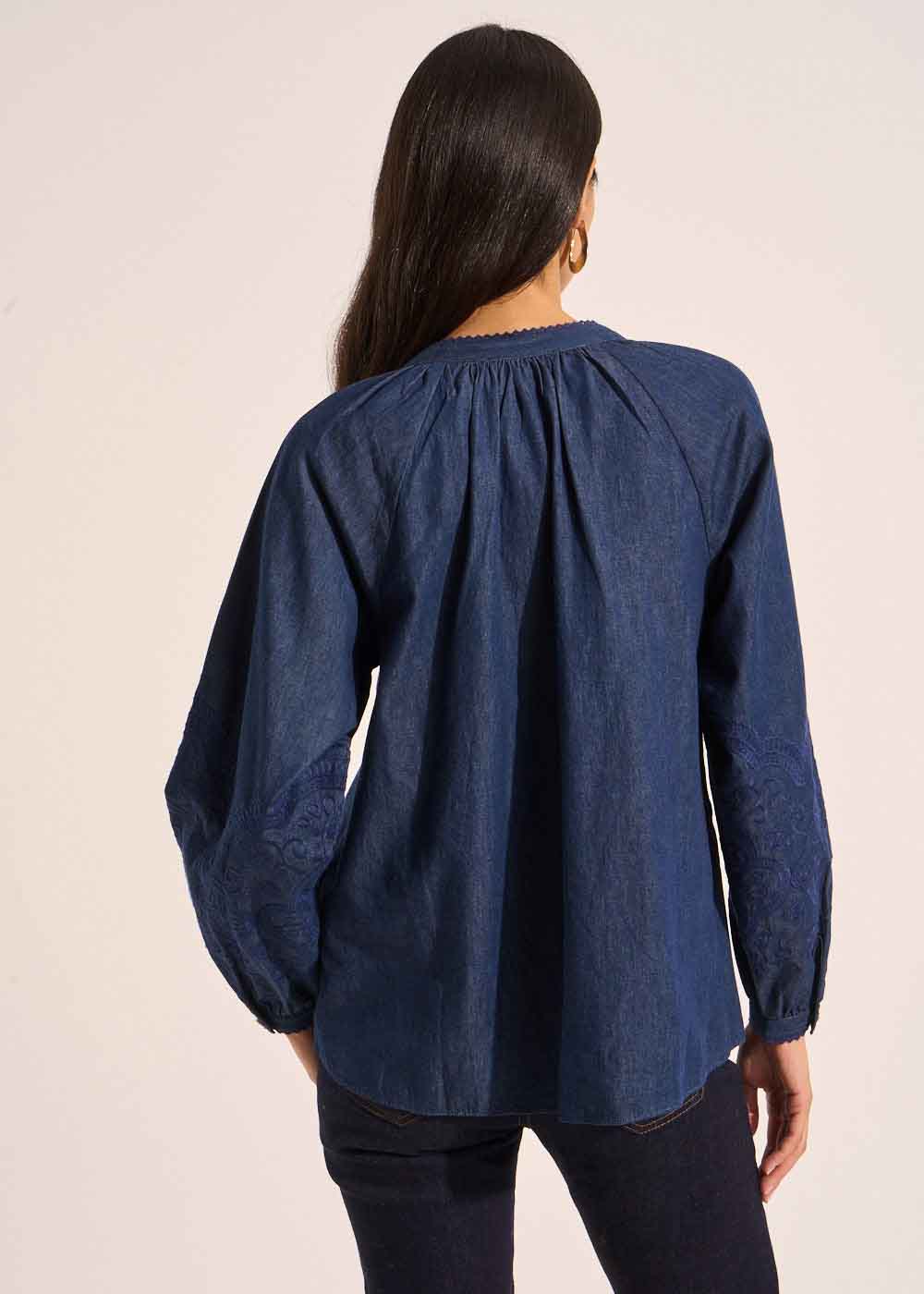 CAMINOU Chemise en coton denim brodé - 3 - Sud Express - Sud Express