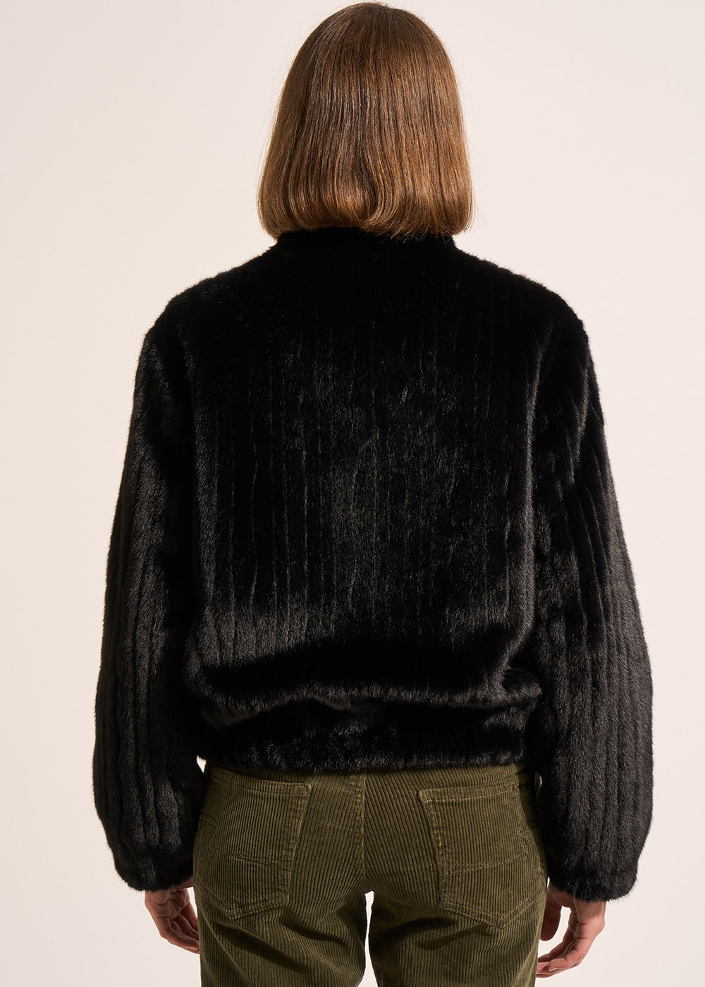 MATHILDE Manteau court en fausse fourrure avec col montant - 3 - Sud Express - Sud Express