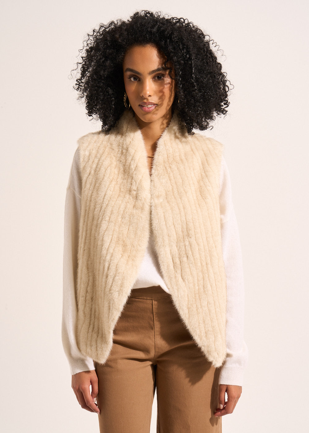 GARFIELD Gilet sans manches en fausse fourrure effet vison - 1 - Sud Express - Sud Express