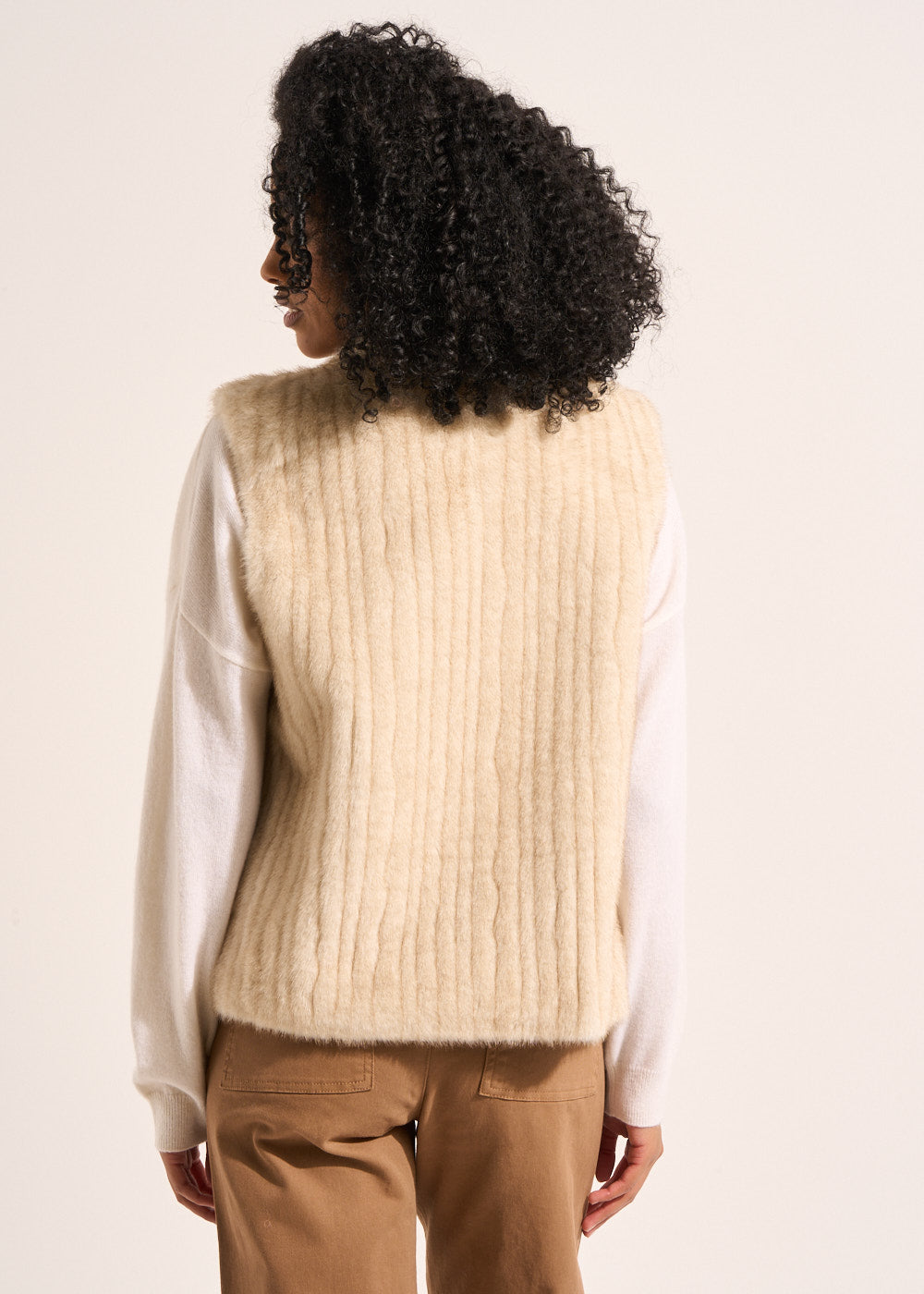 Gilet sans manches en fausse fourrure effet vison - Sud Express - 3 - Sud Express