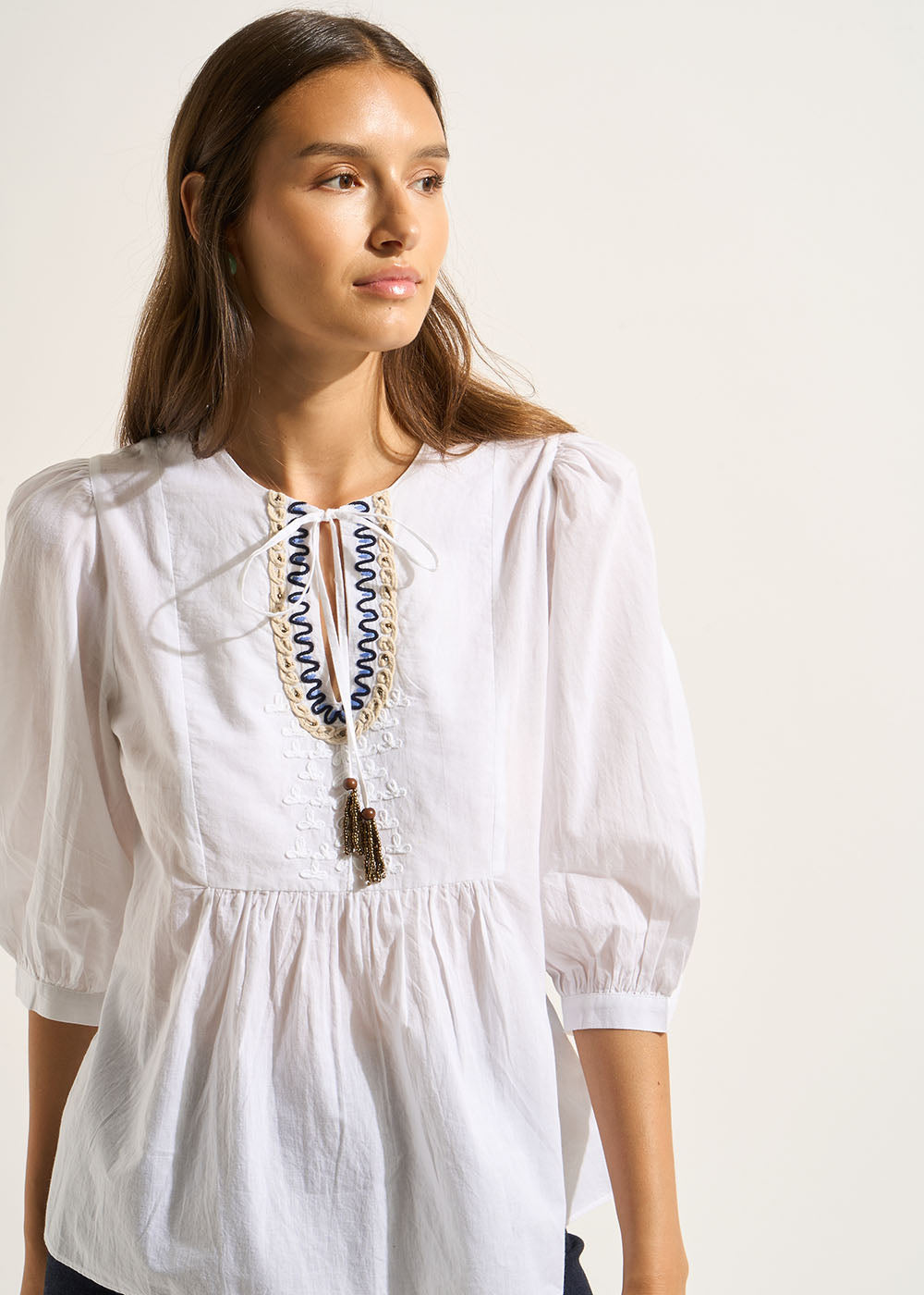TOKANO Blouse plastron brodé - 4 - Sud Express - Sud Express