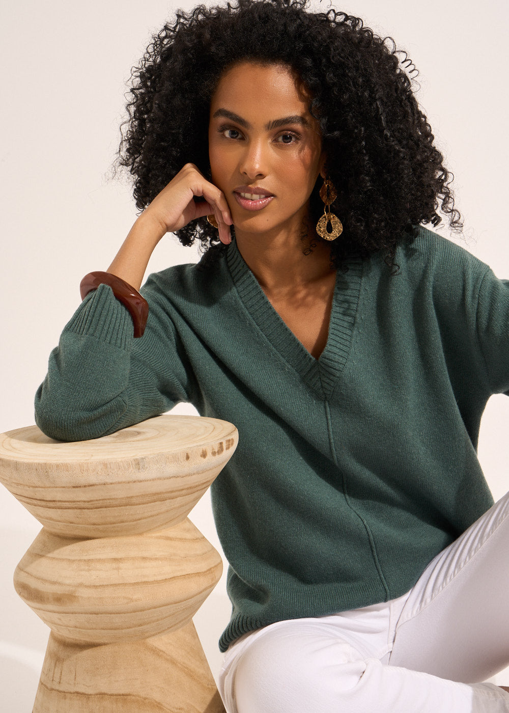 MASY Pull col V en laine - 1 - Sud Express - Sud Express