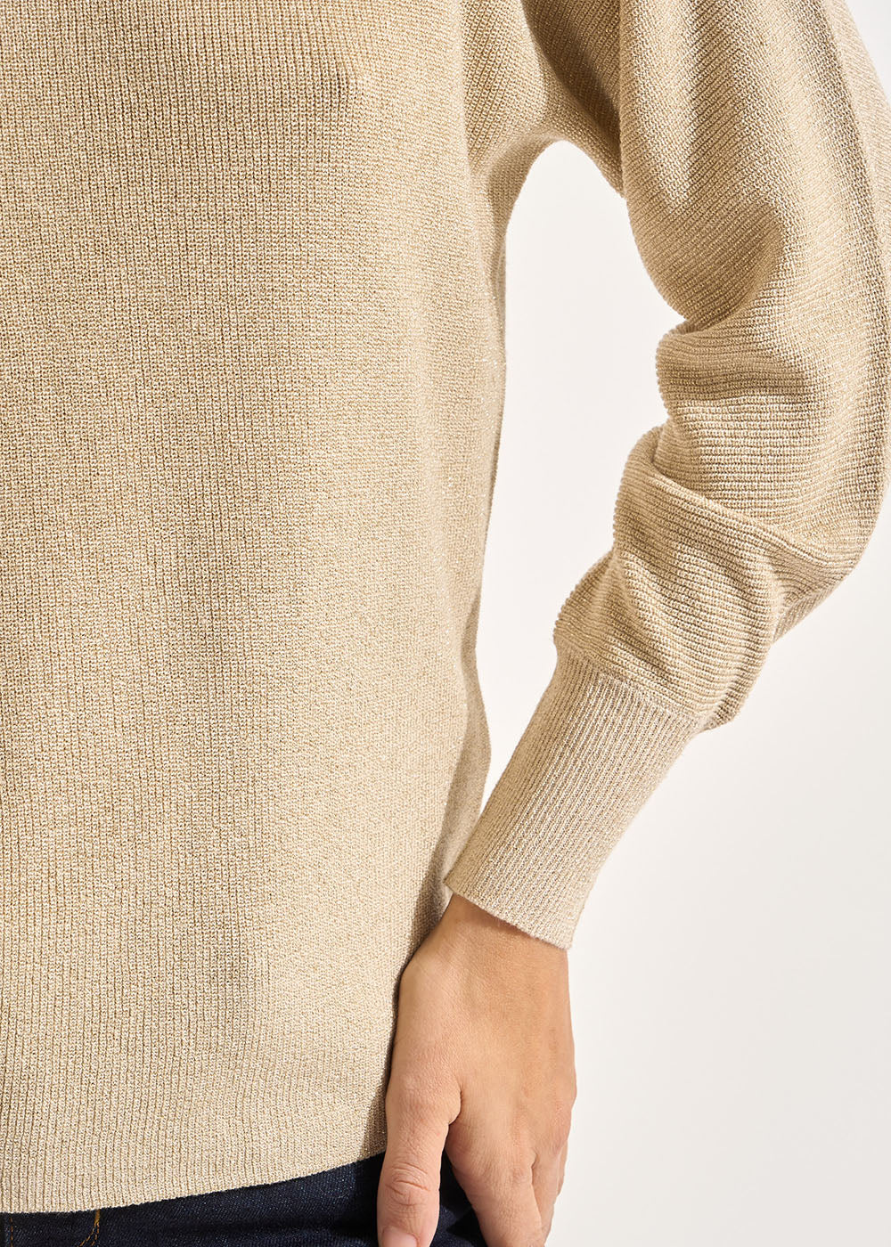 Pull col V manches chauve-souris avec fils lurex - Sud Express - 5 - Sud Express