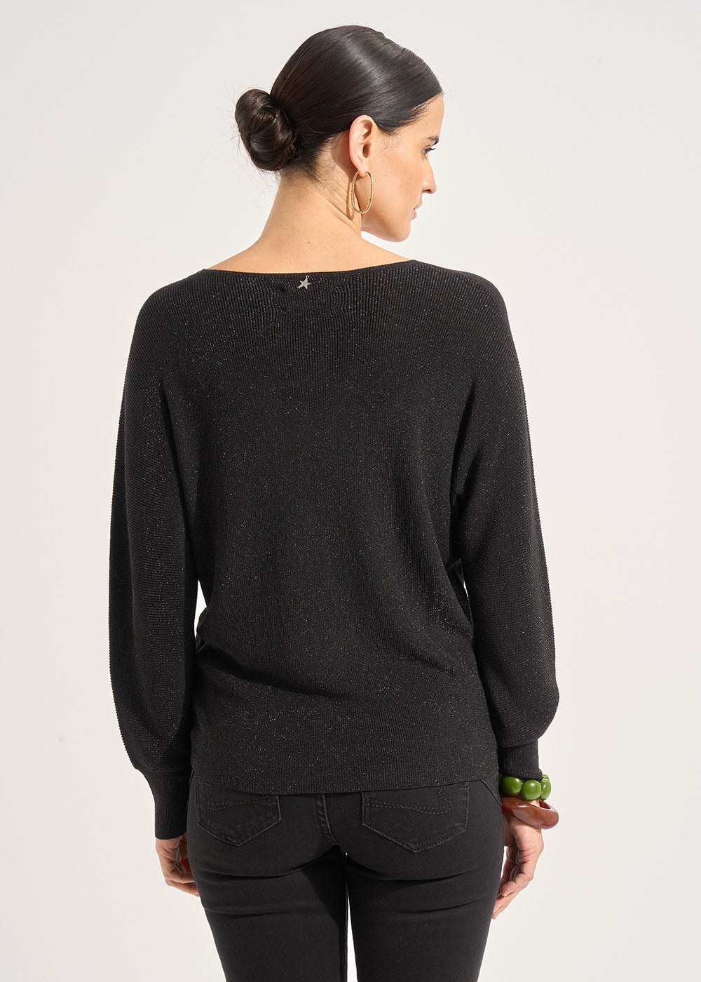 MACARENOU Pull col V manches chauve-souris avec fils lurex - 3 - Sud Express - Sud Express