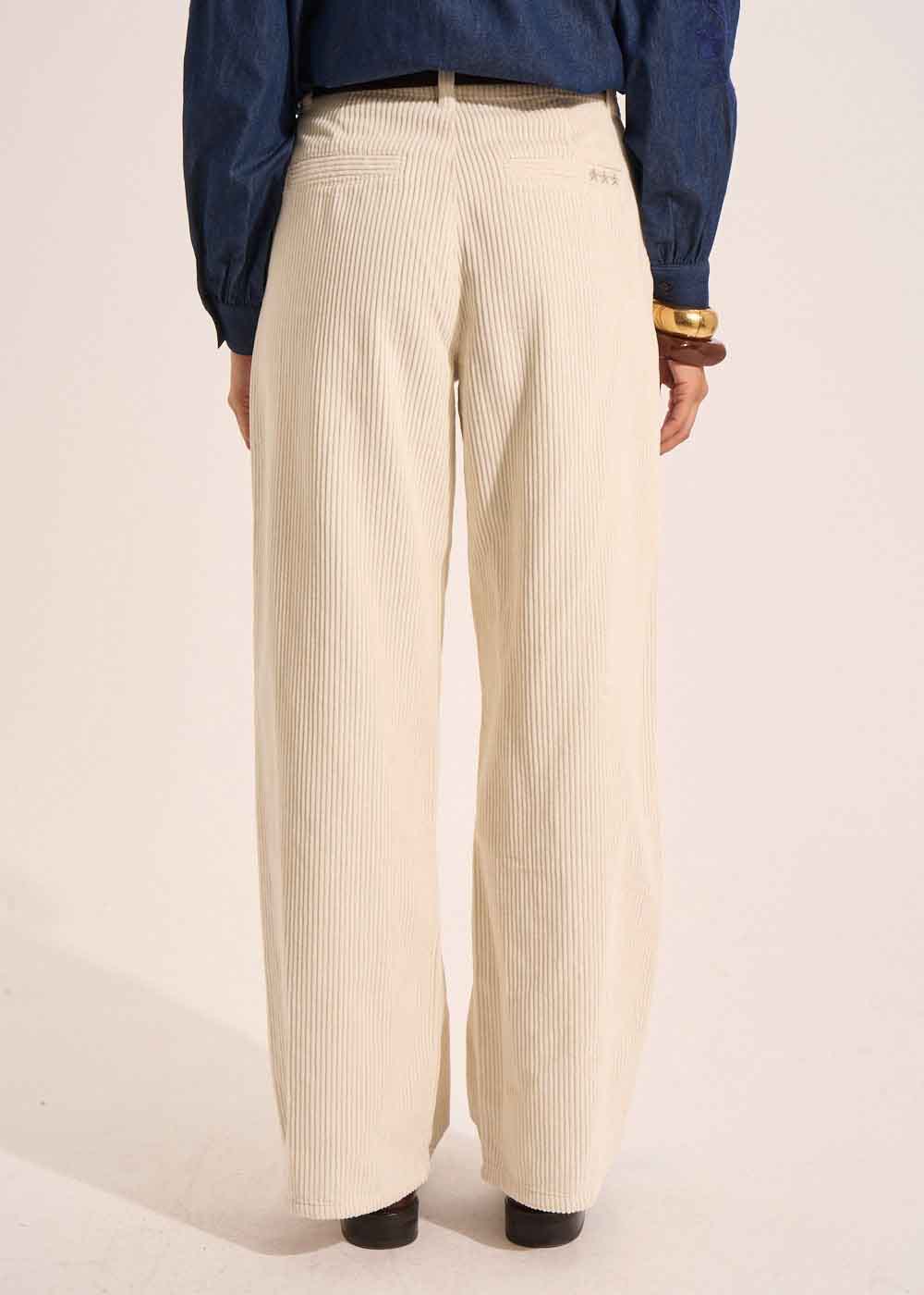 POMMI Pantalon large en velours de coton taille haute - 3 - Sud Express - Sud Express