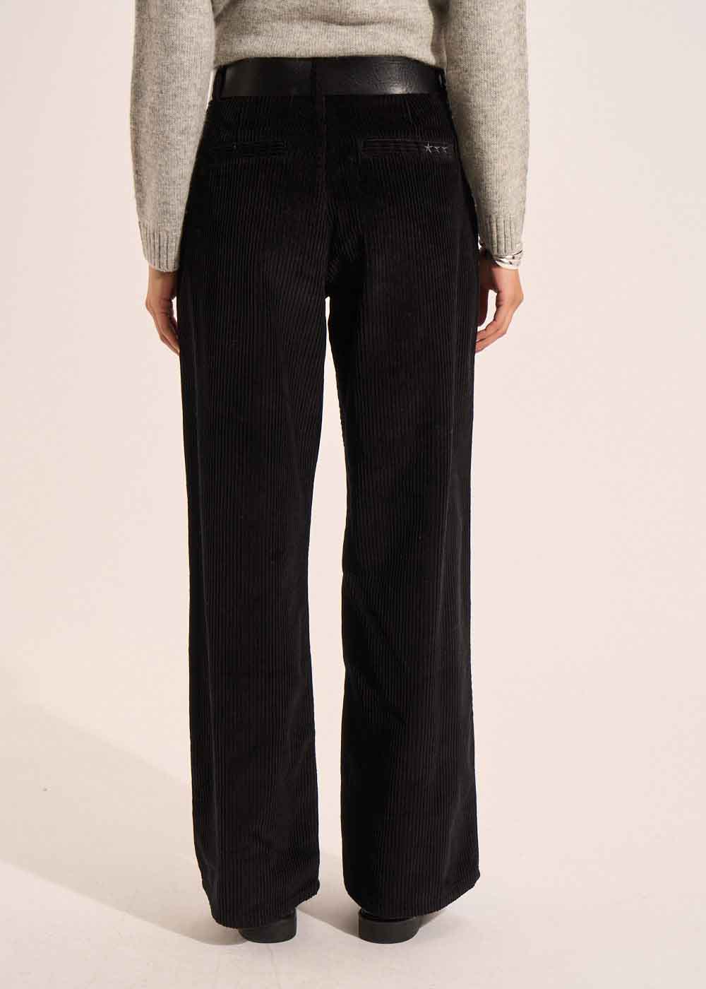 POMMI Pantalon large en velours de coton taille haute - 3 - Sud Express - Sud Express