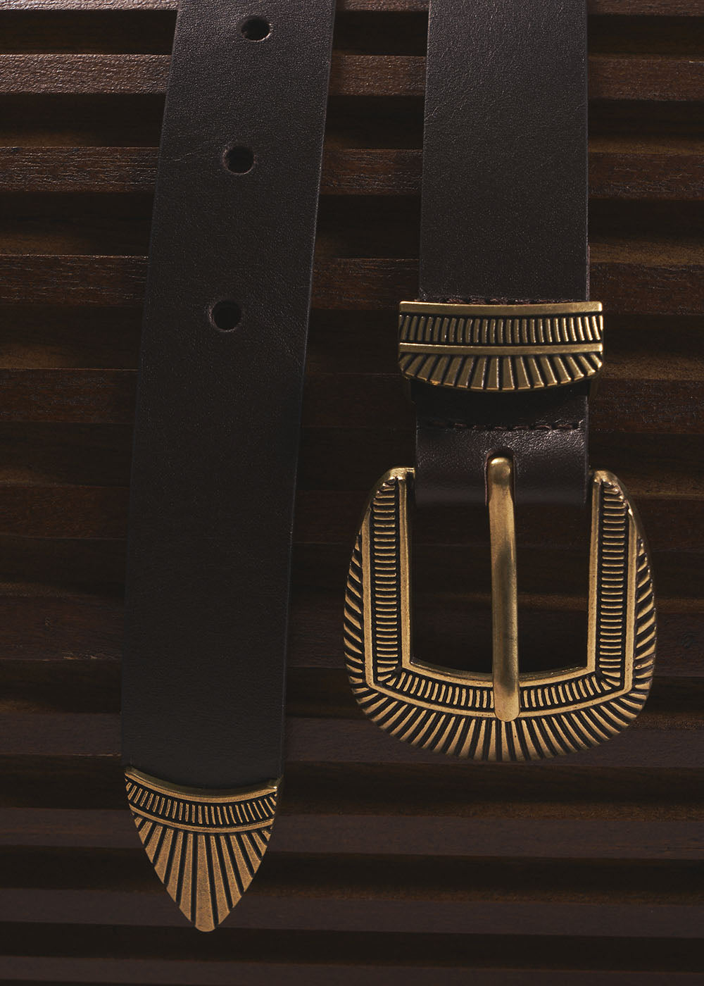 CARLOTA Ceinture en cuir effet vieilli - 1 - Sud Express - Sud Express