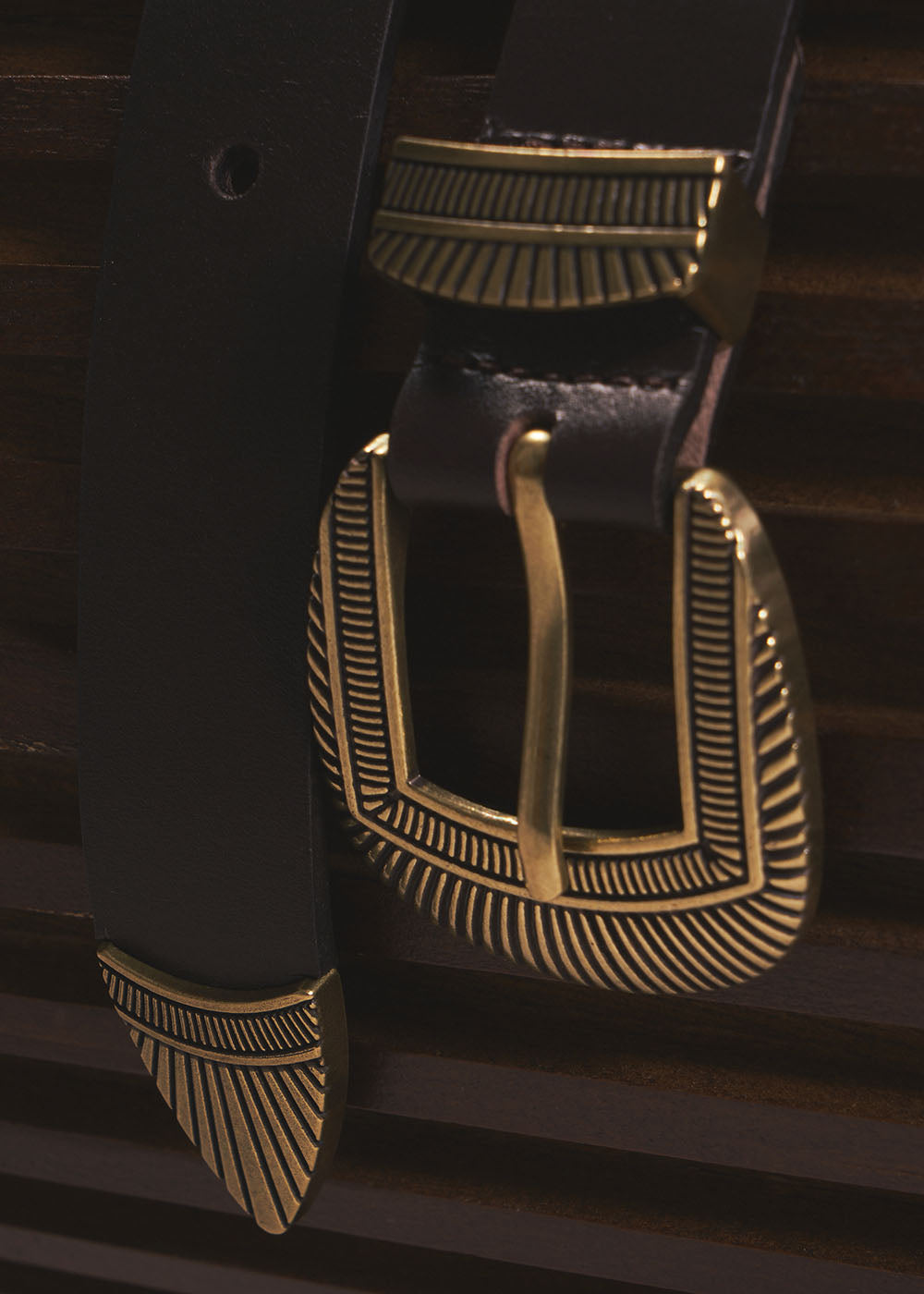CARLOTA Ceinture en cuir effet vieilli - 2 - Sud Express - Sud Express