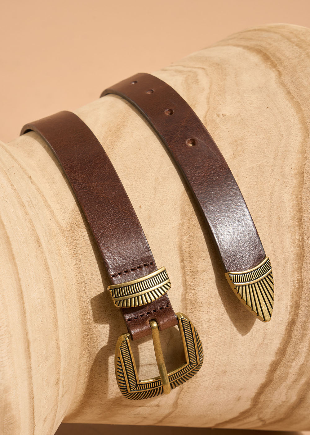 Ceinture en cuir effet vieilli - Sud Express - 2 - Sud Express