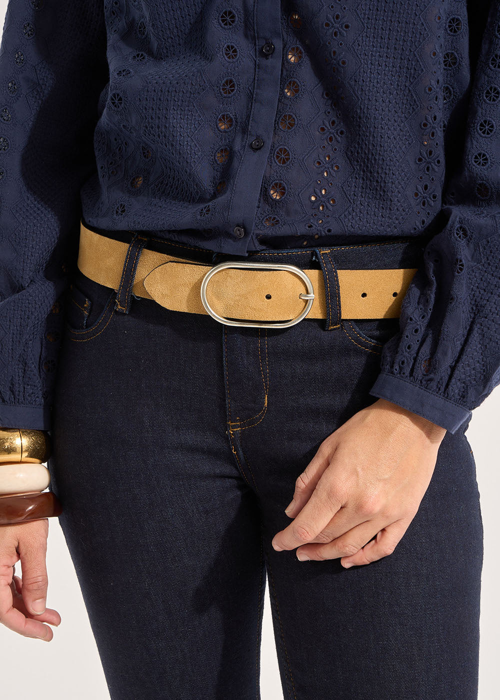 CHRISTINE Ceinture en cuir avec une boucle ovale - 3 - Sud Express - Sud Express