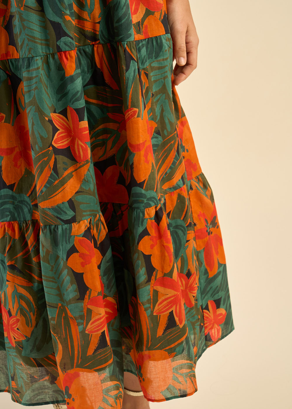 Robe longue imprimée végétal - Sud Express - 5 - Sud Express