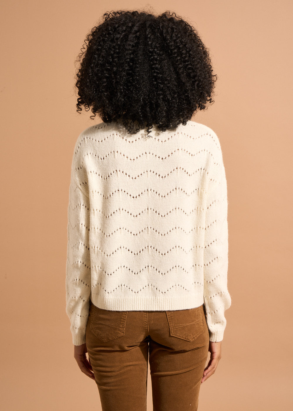 MATCHA Pull col rond avec jeu de points ajourés - 3 - Sud Express - Sud Express