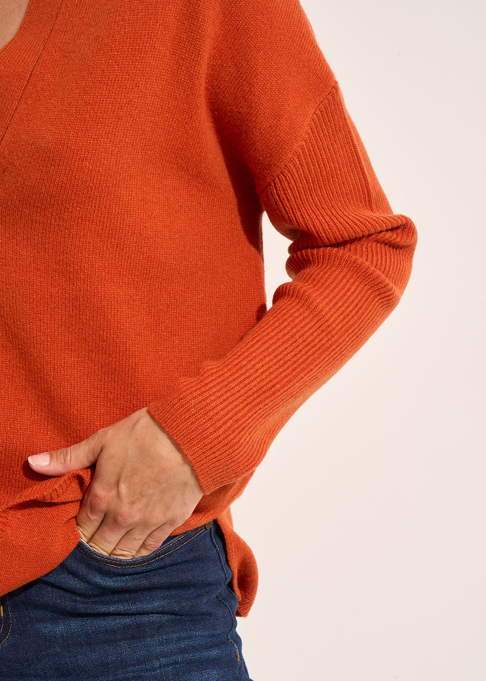 MAMALIA Pull ample en laine à col V et manches mi-longues - 4 - Sud Express - Sud Express