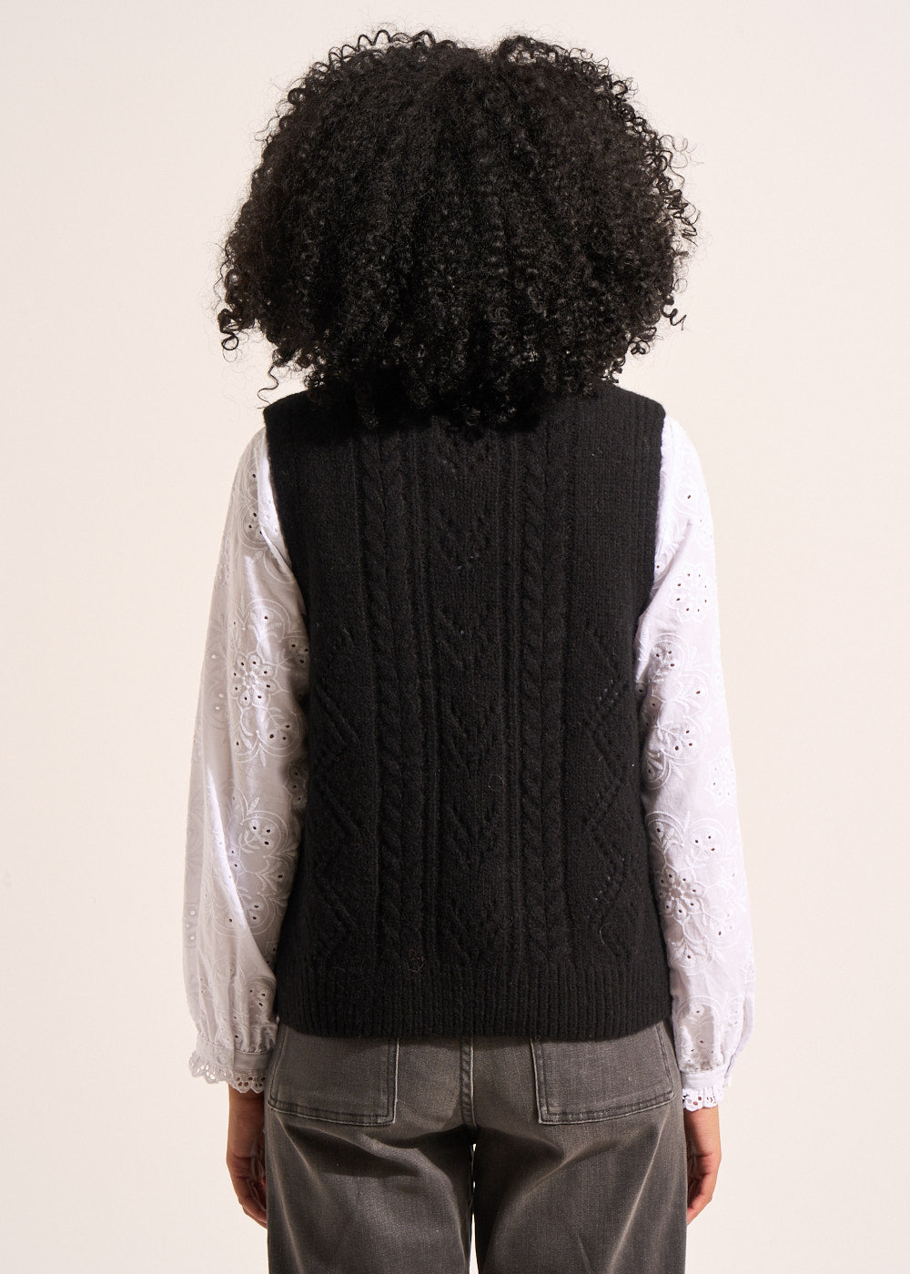 MEZZA Pull sans manches à col rond et jeu de points - 3 - Sud Express - Sud Express