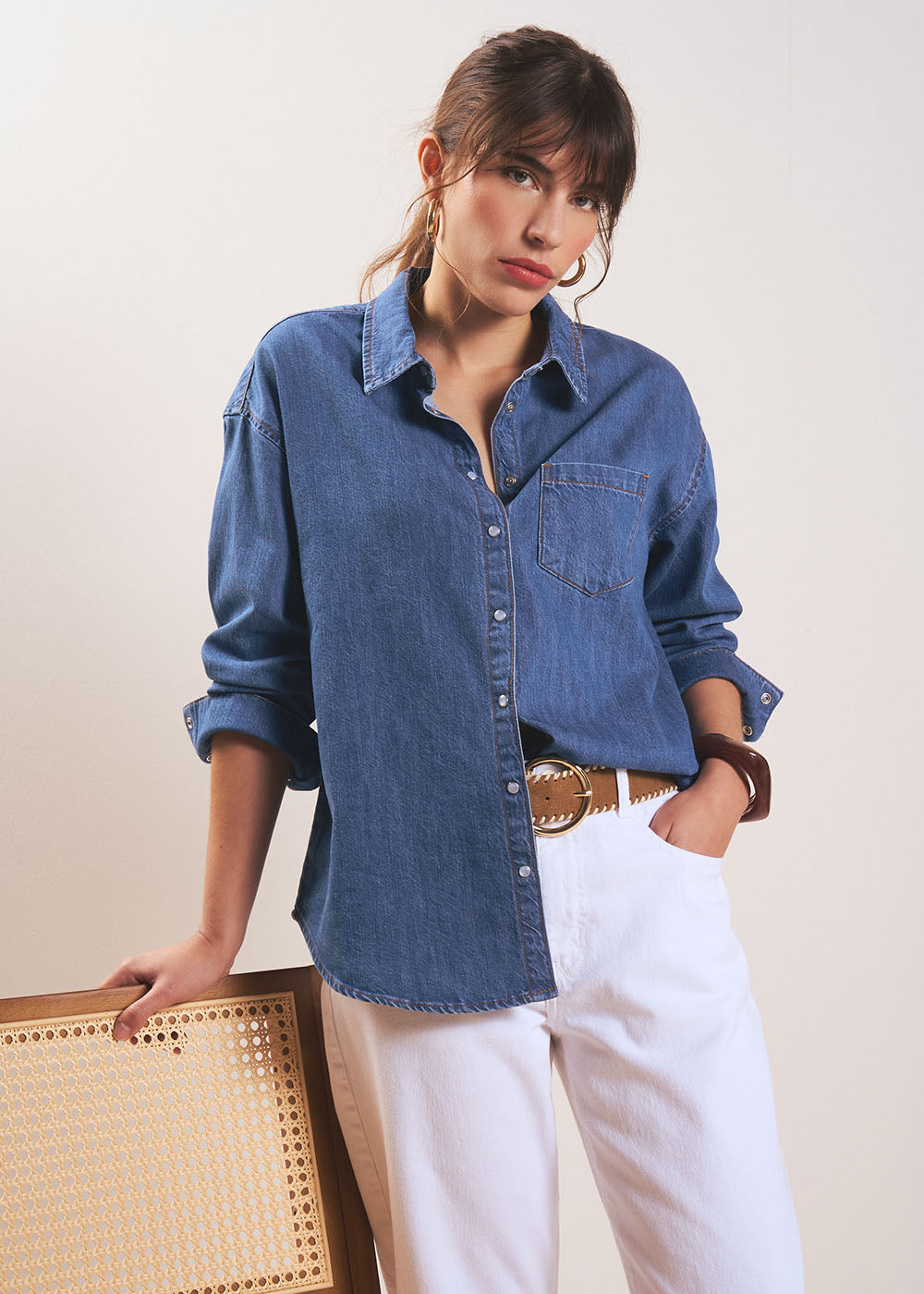 CURTIS Chemise demin ample - 1 - Sud Express - Sud Express