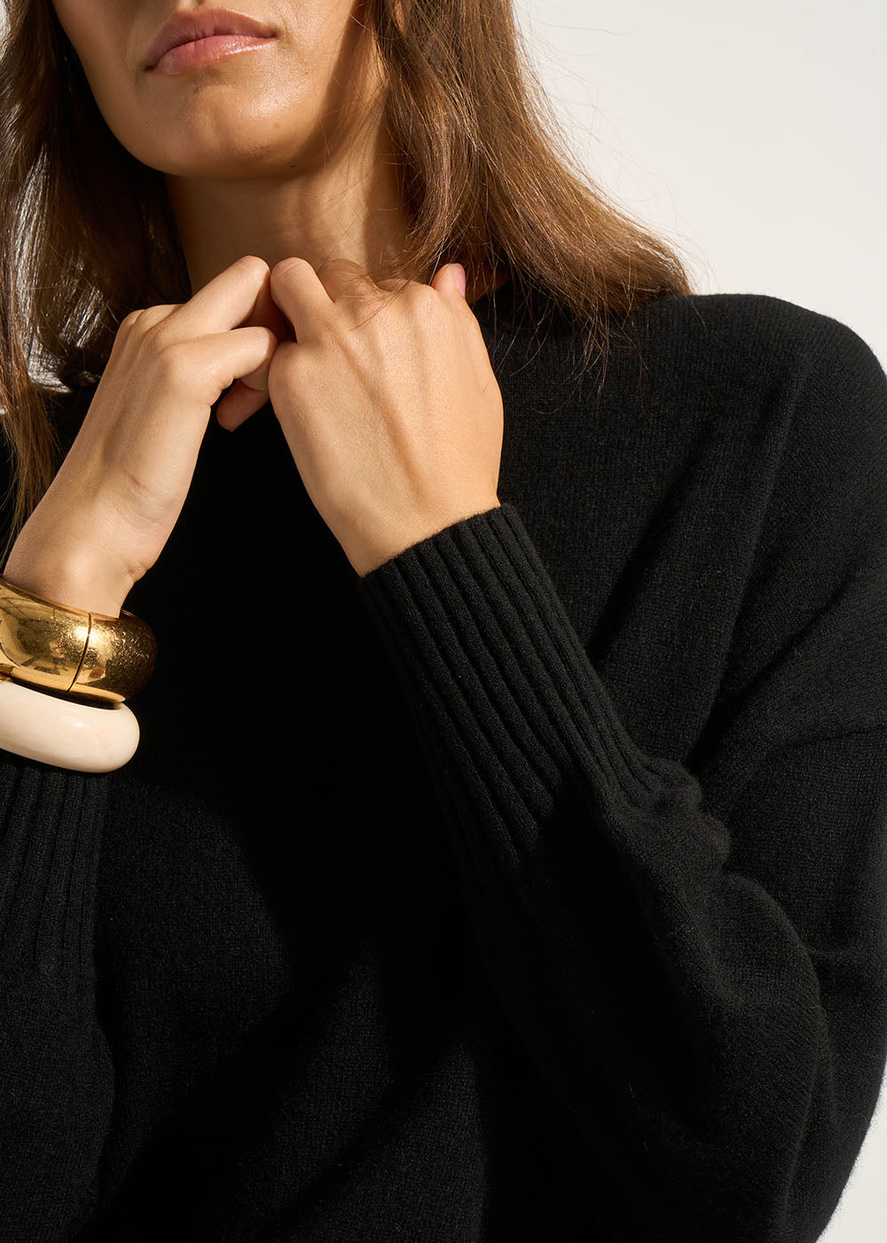 Pull en cachemire col rond à manches longues - Sud Express - 5 - Sud Express