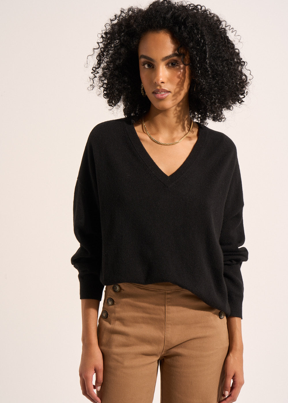 MAPOUPYNOU Pull col V en cachemire à manches longues - 1 - Sud Express - Sud Express