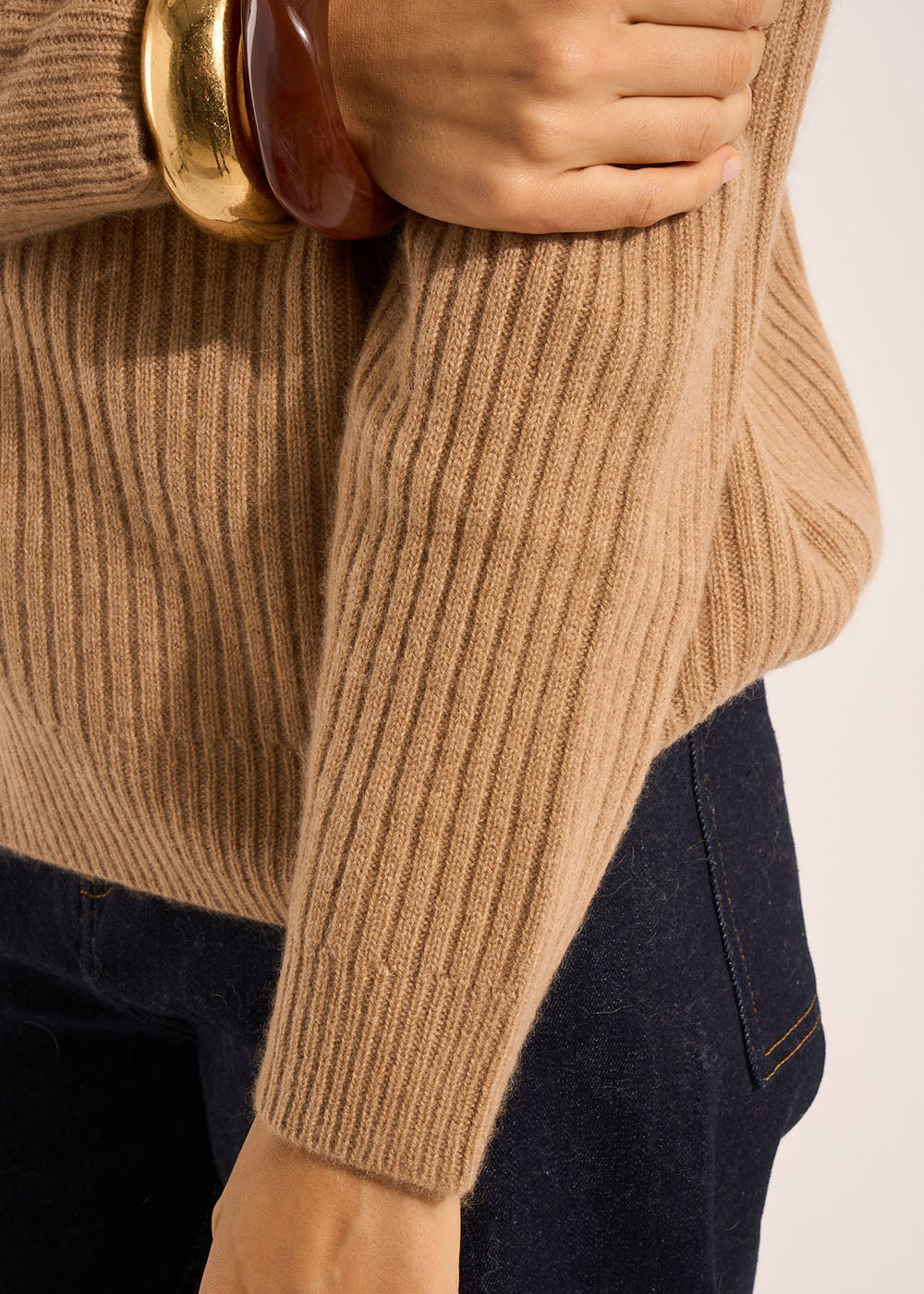 MELISANE Pull col rond côtelé en cachemire - 4 - Sud Express - Sud Express