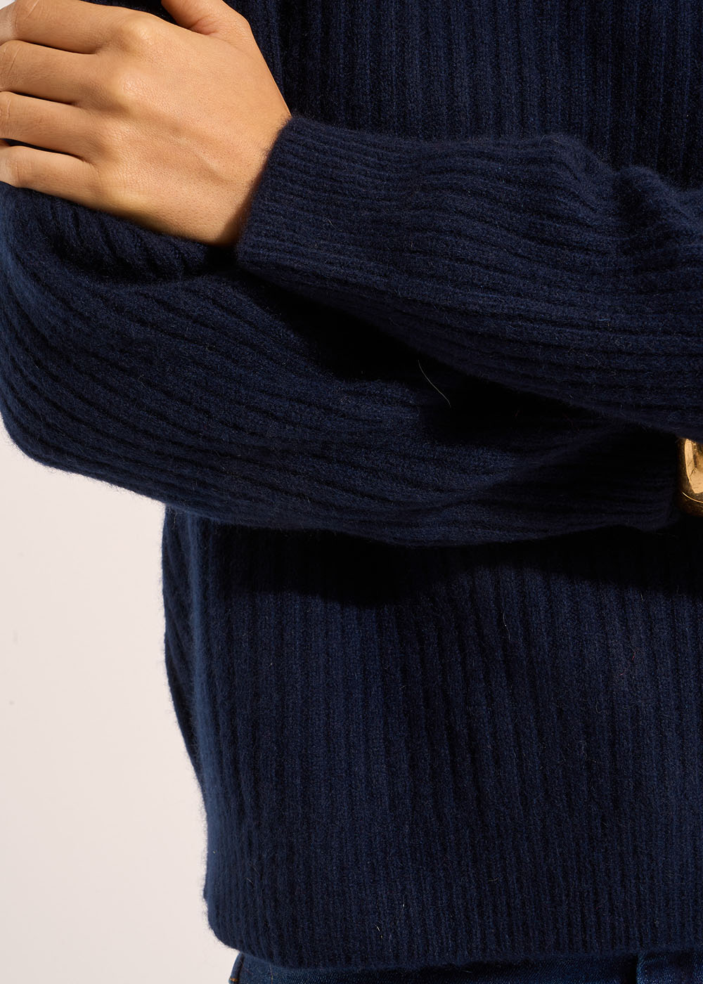 MELISANE Pull col rond côtelé en cachemire - 4 - Sud Express - Sud Express