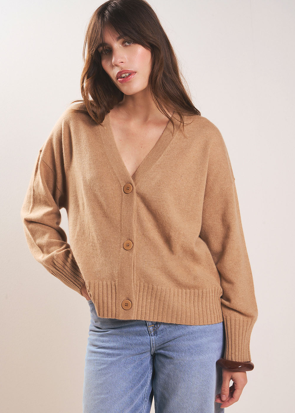 GRAMMAX Gilet ample avec col V en cachemire - 1 - Sud Express - Sud Express