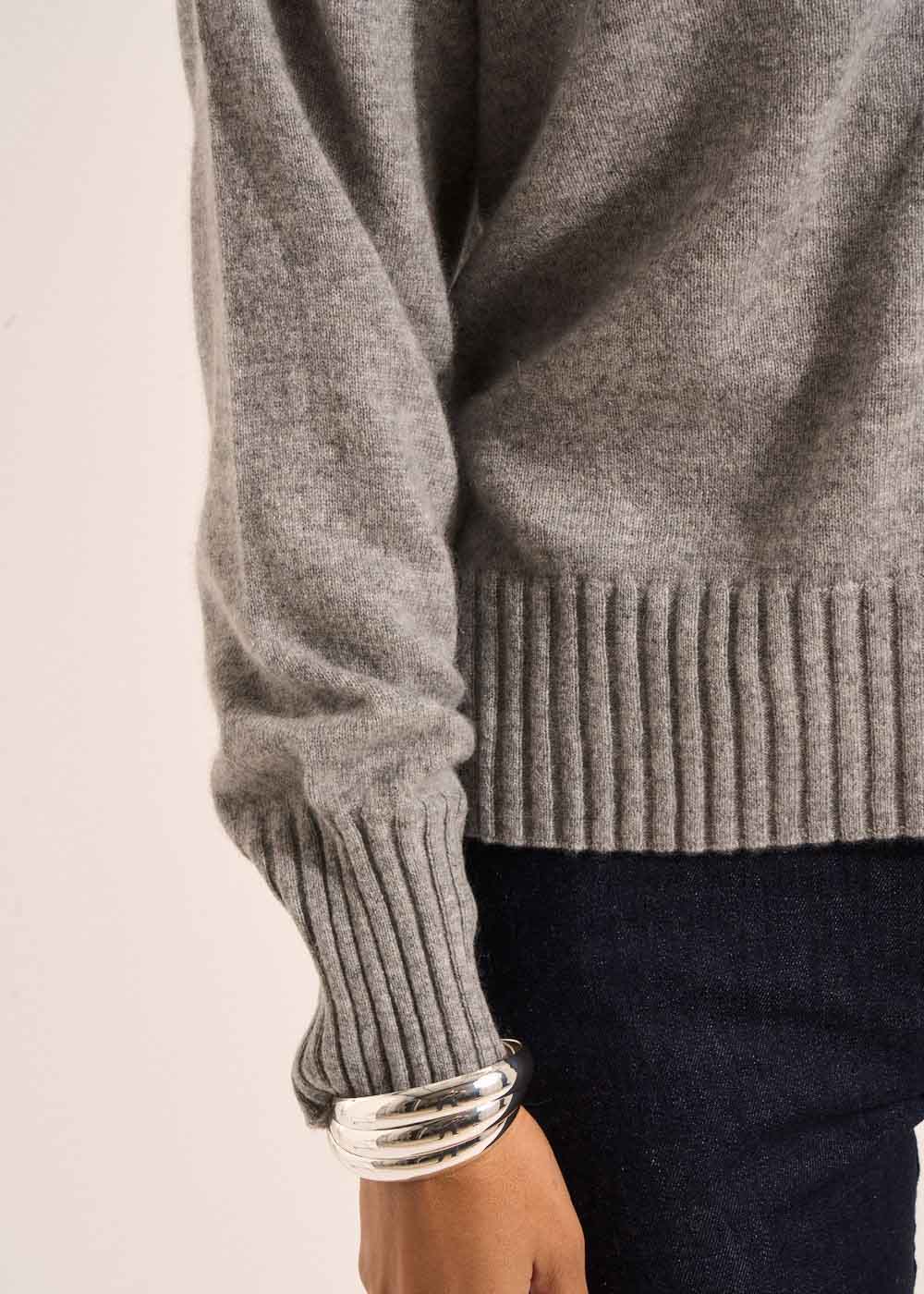 Gilet ample avec col V en cachemire - Sud Express - 5 - Sud Express