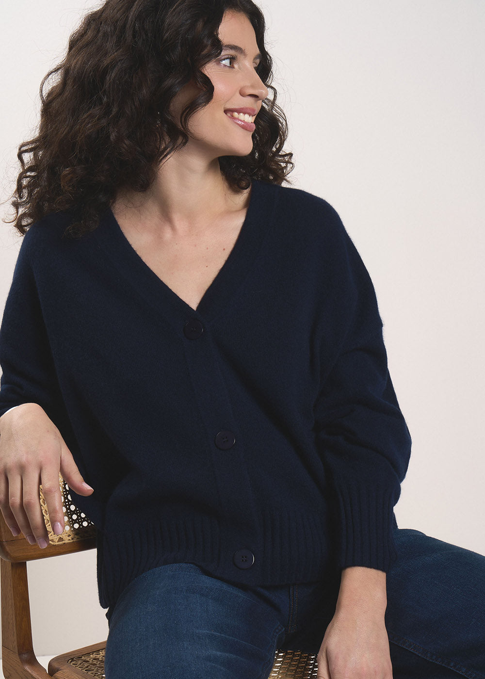 GRAMMAX Gilet ample avec col V en cachemire - 1 - Sud Express - Sud Express